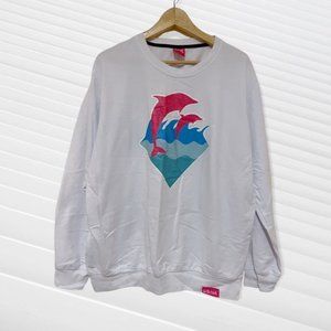 Pink+Dolphin white long sleeve shirt XL